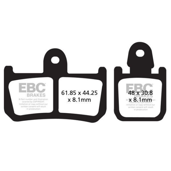 Plaquettes de frein EBC BRAKES FA442/4 organique - YAMAHA