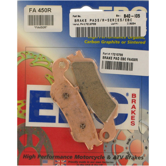Plaquettes de frein EBC BRAKES FA450R métal fritté - YAMAHA