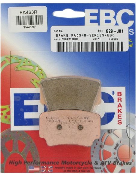 Plaquettes de frein EBC BRAKES FA463R métal fritté - KTM