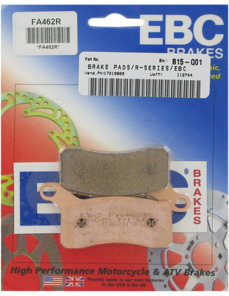 Plaquettes de frein EBC BRAKES FA462R métal fritté - KTM