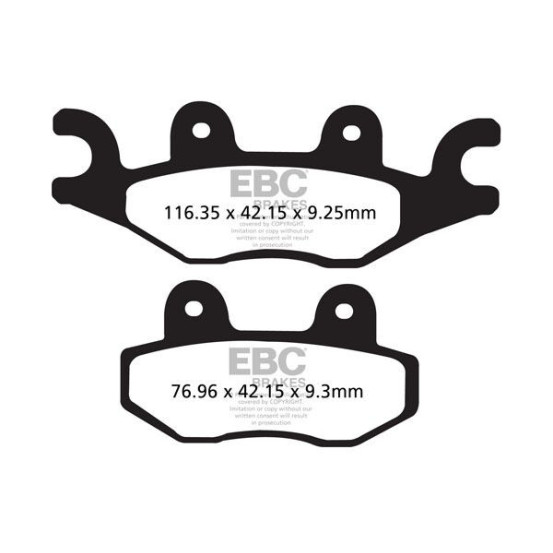 Plaquettes de frein EBC BRAKES FA484TT métal fritté - carbone - CECTEK