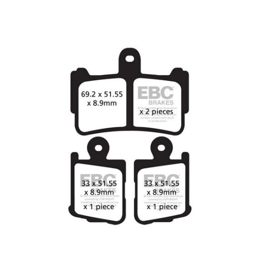 Plaquettes de frein EBC BRAKES FA499/4HH métal fritté - HONDA