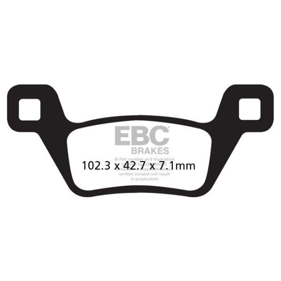Plaquettes de frein EBC BRAKES FA600/2R métal fritté - KYMCO