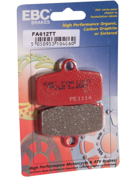 Plaquettes de frein EBC BRAKES FA612TT métal fritté - carbone - GAS GAS - HUSQVARNA - KTM - SHERCO