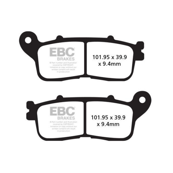 Plaquettes de frein EBC BRAKES FA636HH métal fritté - HONDA