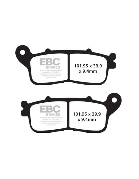 Plaquettes de frein EBC BRAKES FA636HH métal fritté - HONDA