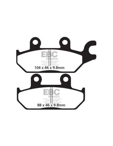 Plaquettes de frein EBC BRAKES FA642TT métal fritté - carbone - CAN AM (BRP) - YAMAHA