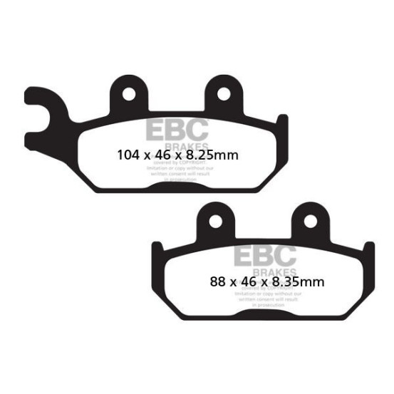Plaquettes de frein EBC BRAKES FA645TT métal fritté - carbone - CAN AM (BRP) - YAMAHA