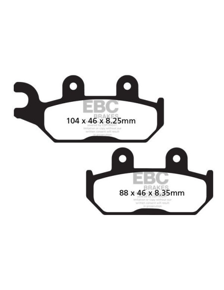 Plaquettes de frein EBC BRAKES FA645TT métal fritté - carbone - CAN AM (BRP) - YAMAHA