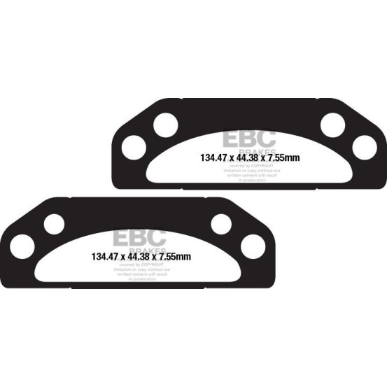Plaquettes de frein EBC BRAKES FA659TT métal fritté - carbone - POLARIS