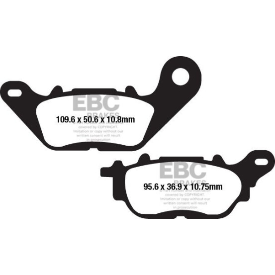 Plaquettes de frein EBC BRAKES FA662 organique - YAMAHA