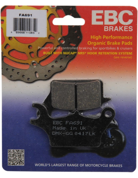 Plaquettes de frein EBC BRAKES FA691 organique - KAWASAKI
