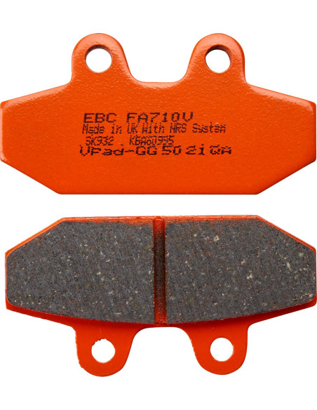 Plaquettes de frein EBC BRAKES FA710V semi métal fritté - HARLEY DAVIDSON