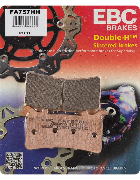 Plaquettes de frein EBC BRAKES FA757HH métal fritté - BMW - HONDA