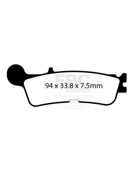 Plaquettes de frein EBC BRAKES FA755TT métal fritté - carbone - FANTIC - YAMAHA