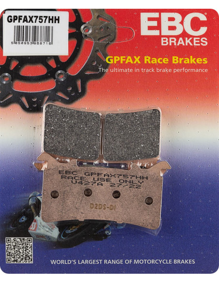 Plaquettes de frein EBC BRAKES GPFAX757HH métal fritté - carbone - BMW - HONDA