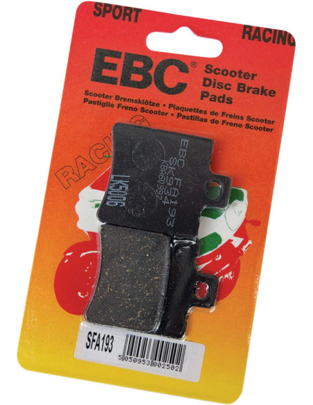 Plaquettes de frein EBC BRAKES SFA193 organique - APRILIA - BETA - HONDA - KYMCO - MBK -PIAGGIO - SUZUKI - SYM - YAMAHA