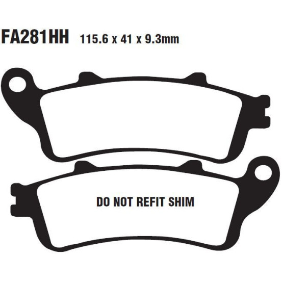 Plaquettes de frein EBC BRAKES SFA281HH métal fritté - HONDA - PEUGEOT