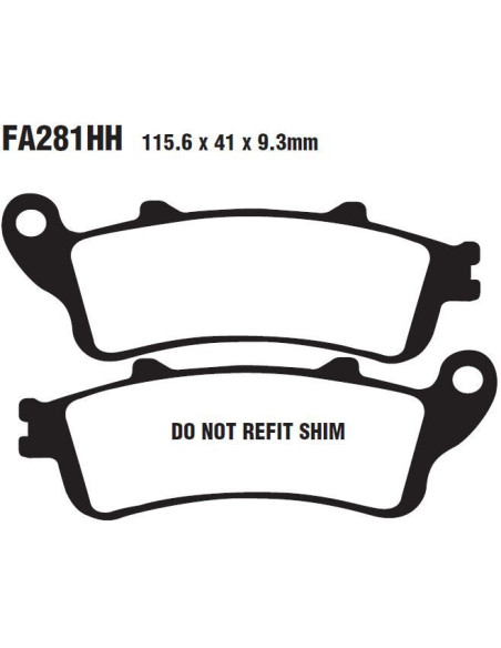 Plaquettes de frein EBC BRAKES SFA281HH métal fritté - HONDA - PEUGEOT
