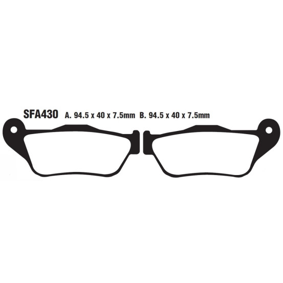 Plaquettes de frein EBC BRAKES SFA430 organique - MBK - YAMAHA
