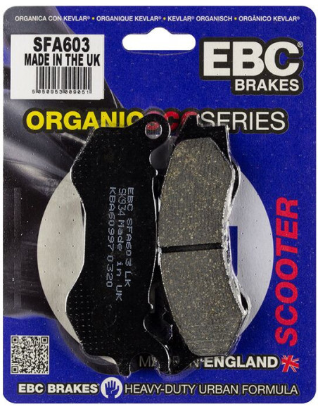 Plaquettes de frein EBC BRAKES SFA603 organique - HONDA - KYMCO - PEUGEOT