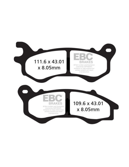 Plaquettes de frein EBC BRAKES SFA603 organique - HONDA - KYMCO - PEUGEOT