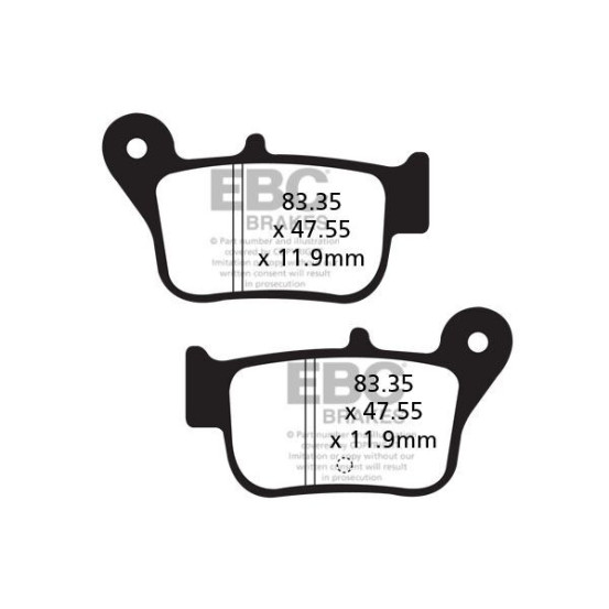 Plaquettes de frein EBC BRAKES SFA628HH métal fritté - SYM