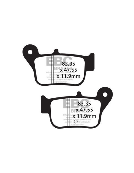 Plaquettes de frein EBC BRAKES SFA628HH métal fritté - SYM