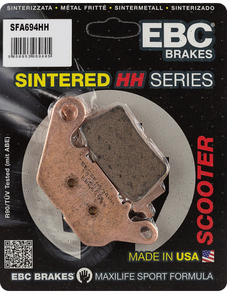Plaquettes de frein EBC BRAKES SFA694HH métal fritté - YAMAHA