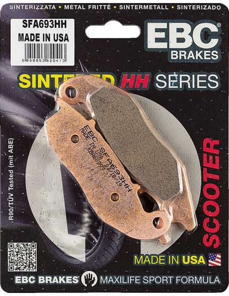 Plaquettes de frein EBC BRAKES SFA693HH métal fritté - HONDA - PIAGGIO