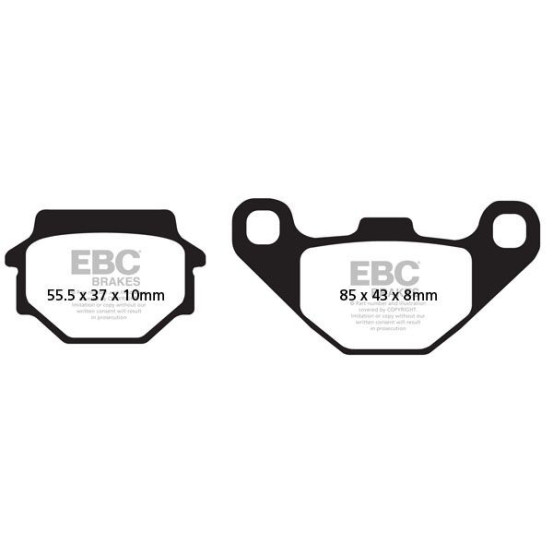 Plaquettes de frein EBC BRAKES SFAC067 organique - KYMCO - PEUGEOT