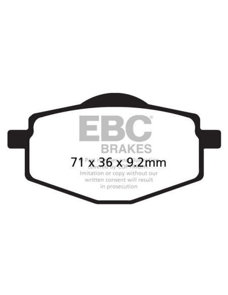 Plaquettes de frein EBC BRAKES SFAC101 organique - ITALJET - MALAGUTI - MBK - SACHS - YAMAHA
