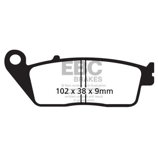 Plaquettes de frein EBC BRAKES SFAC142 organique - BMW - DAELIM - KAWASAKI - KYMCO - PEUGEOT - SUZUKI