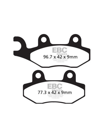 Plaquettes de frein EBC BRAKES SFAC228 organique - APRILIA - BENELLI - KEEWAY - KYMCO - PEUGEOT - SUZUKI - SYM