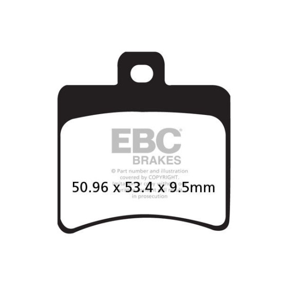 Plaquettes de frein EBC BRAKES SFAC298 organique - APRILIA - BENELLI - CPI - DERBI - MALAGUTI