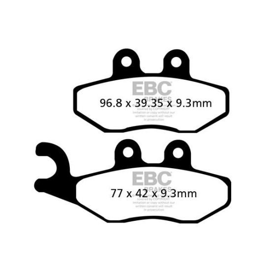 Plaquettes de frein EBC BRAKES SFAC353 organique - APRILIA - DERBI - GILERA - PIAGGIO - VESPA