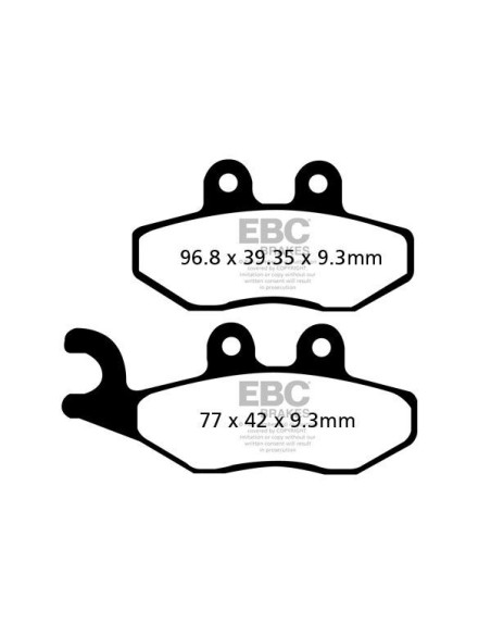 Plaquettes de frein EBC BRAKES SFAC353 organique - APRILIA - DERBI - GILERA - PIAGGIO - VESPA