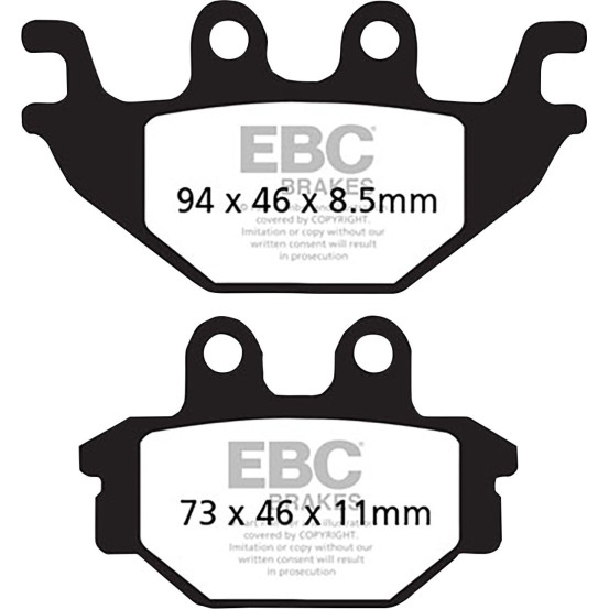Plaquettes de frein EBC BRAKES SFAC377 organique - YAMAHA
