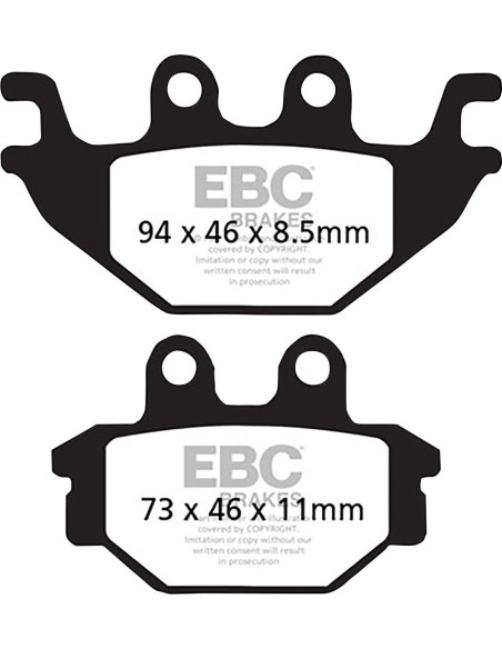 Plaquettes de frein EBC BRAKES SFAC377 organique - YAMAHA
