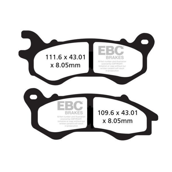 Plaquettes de frein EBC BRAKES SFAC603 organique - HONDA - PEUGEOT