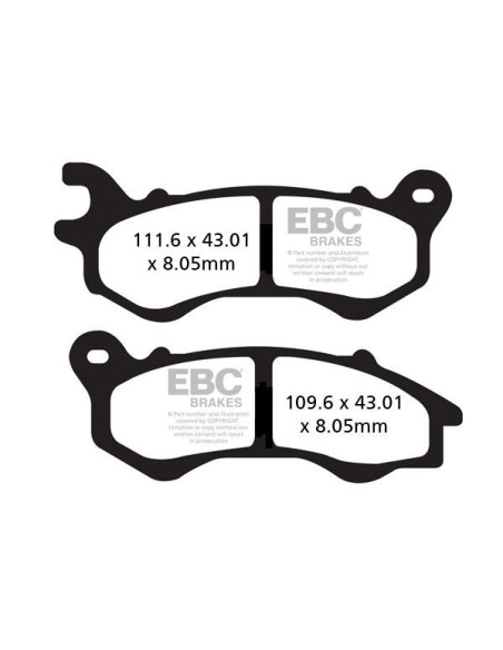 Plaquettes de frein EBC BRAKES SFAC603 organique - HONDA - PEUGEOT