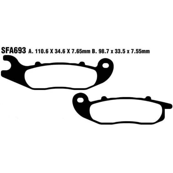 Plaquettes de frein EBC BRAKES SFAC693 organique - HONDA - PIAGGIO