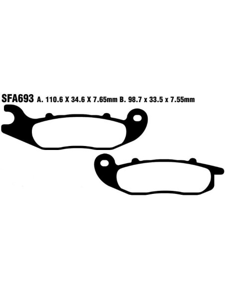 Plaquettes de frein EBC BRAKES SFAC693 organique - HONDA - PIAGGIO