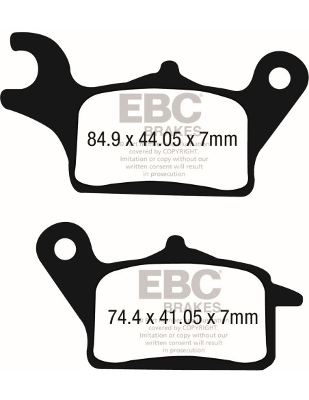 Plaquettes de frein EBC BRAKES SFAC708 organique - HONDA