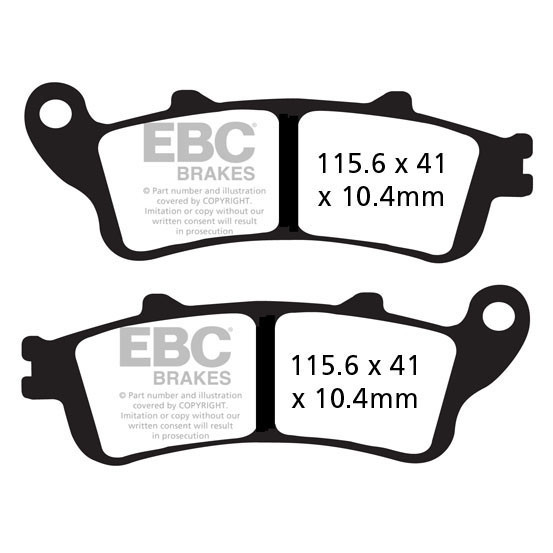Plaquettes de frein EBC BRAKES EPFA757HH métal fritté - EPFA2612HH - HONDA