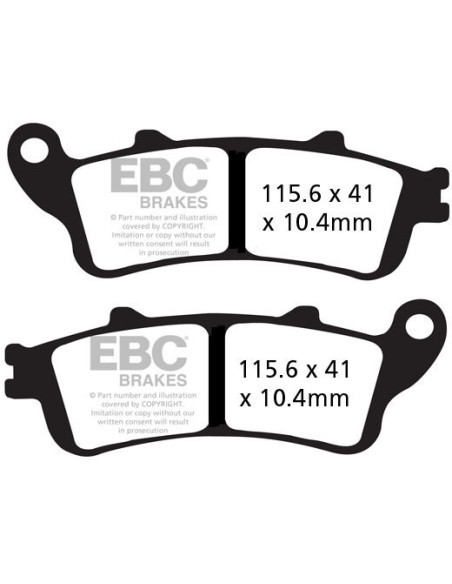 Plaquettes de frein EBC BRAKES EPFA757HH métal fritté - EPFA2612HH - HONDA