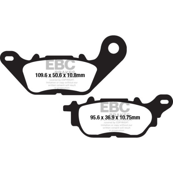 Plaquettes de frein EBC BRAKES GPFAX662HH métal fritté - carbone - YAMAHA