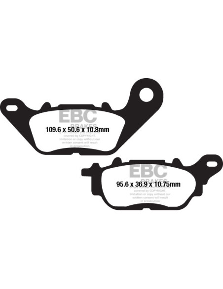 Plaquettes de frein EBC BRAKES GPFAX662HH métal fritté - carbone - YAMAHA