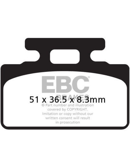 Plaquettes de frein EBC BRAKES SFAC151 organique - SYM