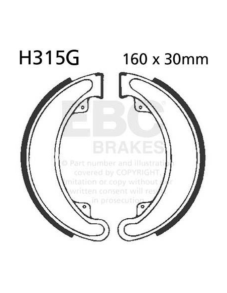 Machoires de frein EBC BRAKES H315G rainurées - HONDA